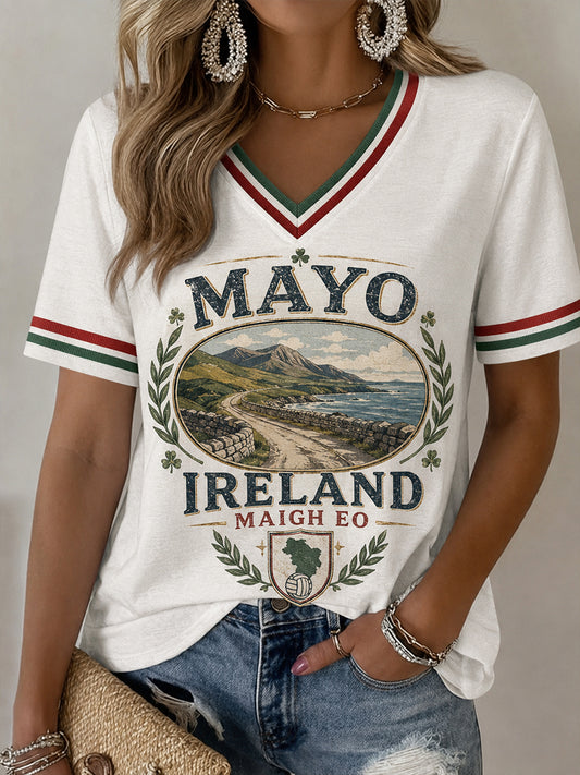 Women's County Mayo Ireland V-Neck T-Shirt