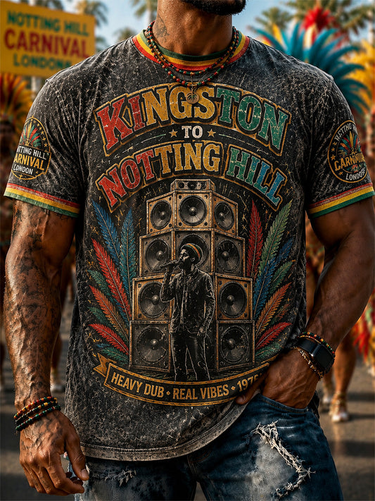Men's Caribbean Carnival Print Casual Tee