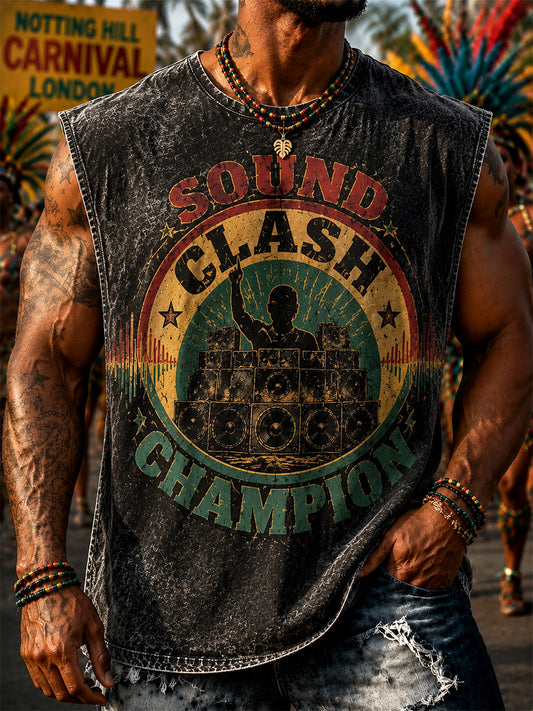 Men's Caribbean Carnival Print Casual Tank Top