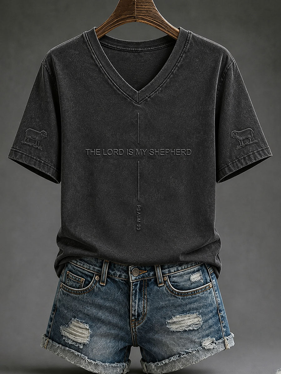 Women's 'The Lord Is My Shepherd' Printed Casual T-Shirt