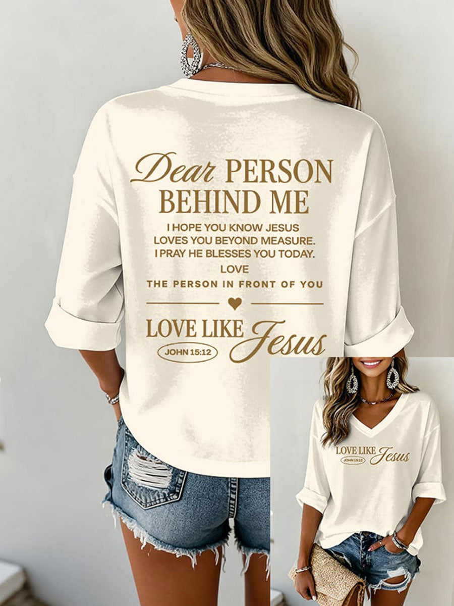 Women’s Dear Person Behind Me Printed Casual T-Shirt