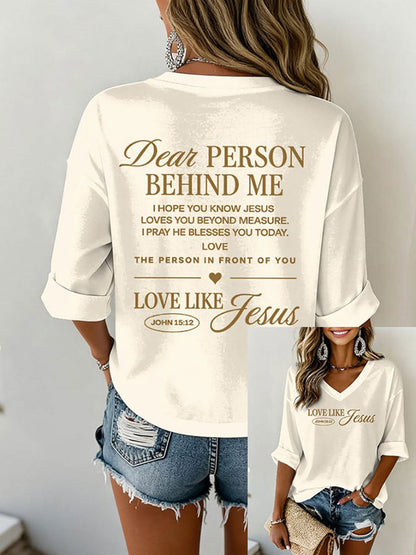 Women’s Dear Person Behind Me Printed Casual T-Shirt