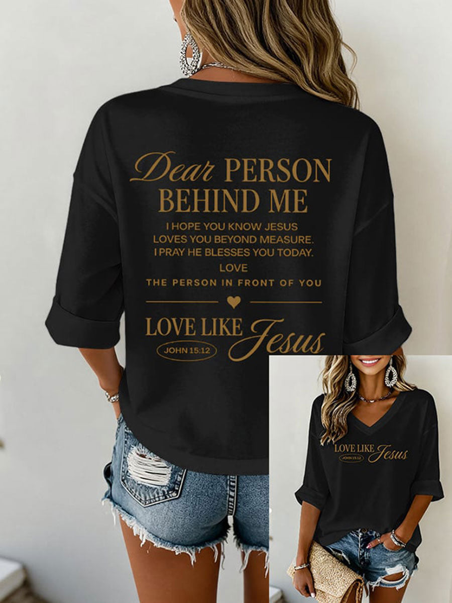Women’s Dear Person Behind Me Printed Casual T-Shirt
