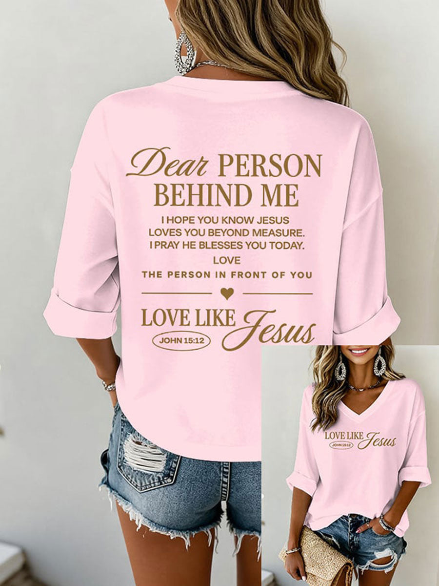 Women’s Dear Person Behind Me Printed Casual T-Shirt