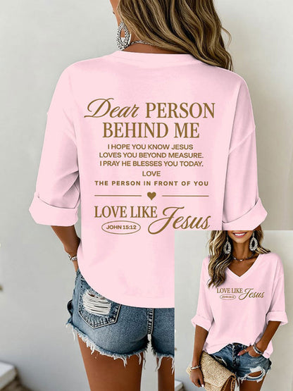 Women’s Dear Person Behind Me Printed Casual T-Shirt