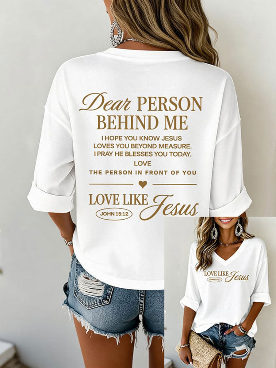 Women’s Dear Person Behind Me Printed Casual T-Shirt