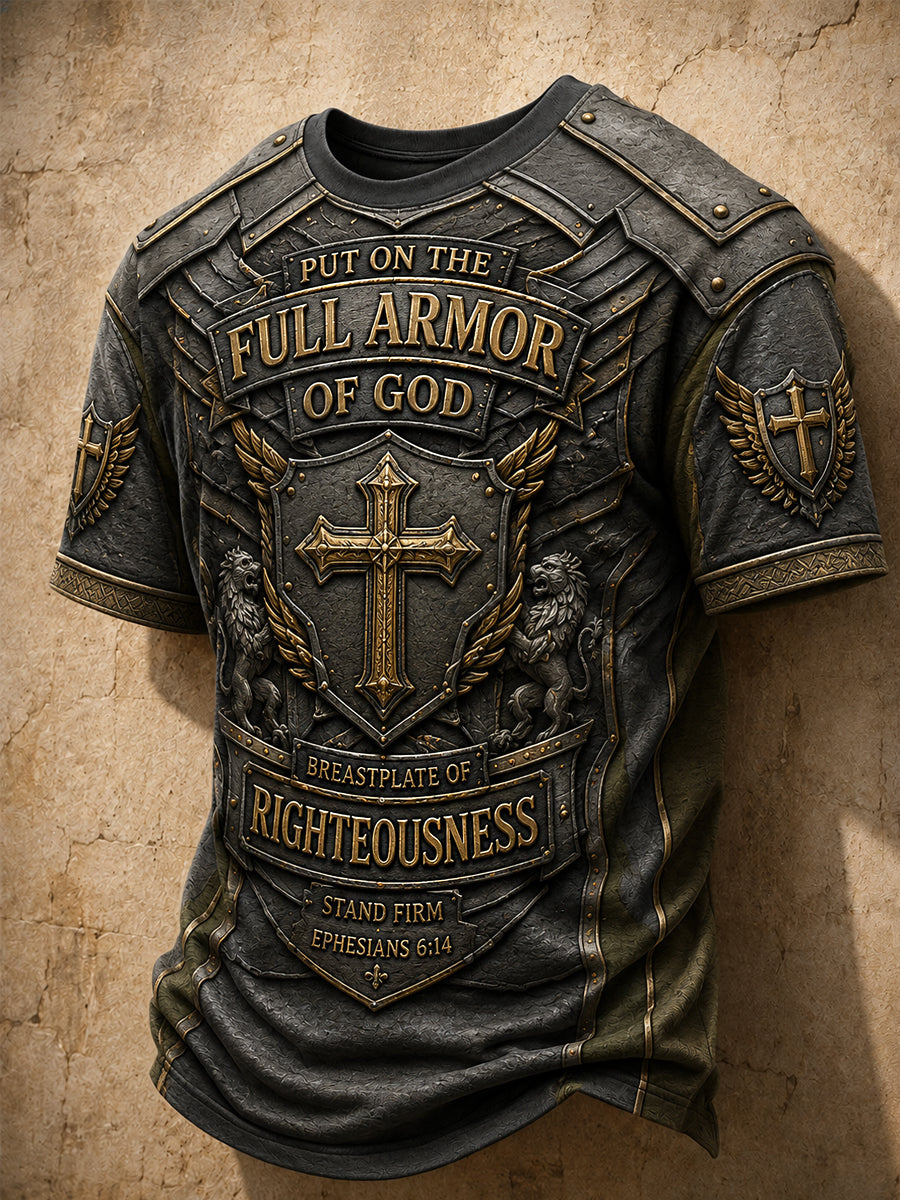 Men's Put On The Full Armor Of God Print Casual Tee