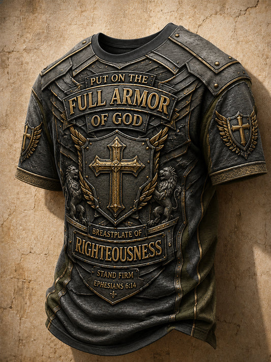 Men's Put On The Full Armor Of God Print Casual Tee