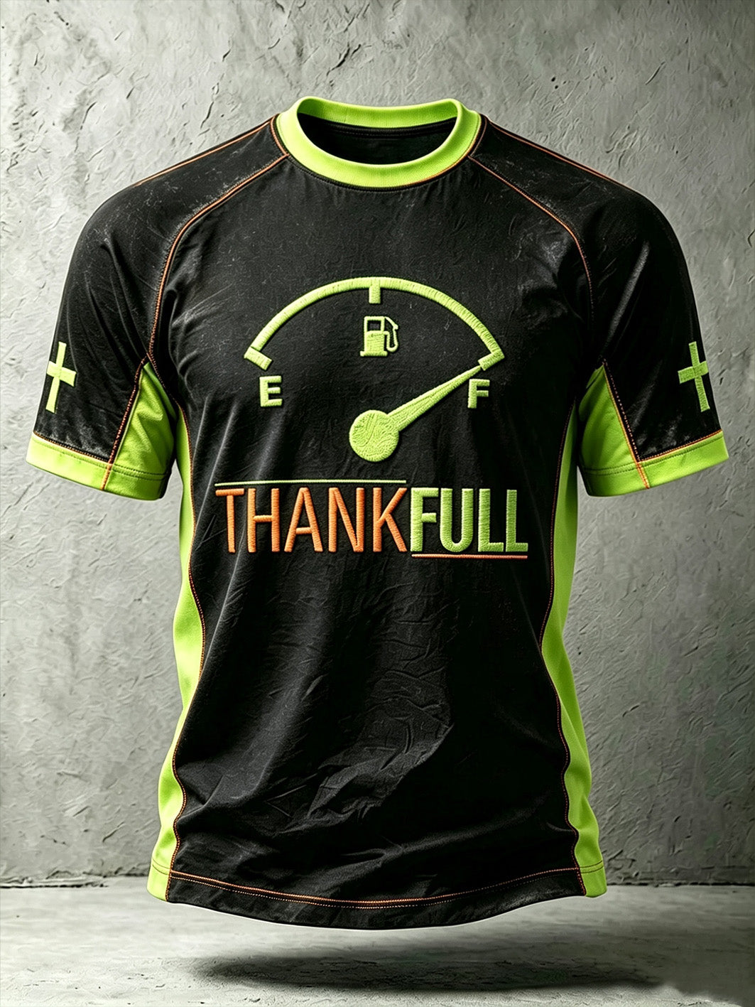 Men's faith-themed fun pattern printed casual short-sleeve T-shirt