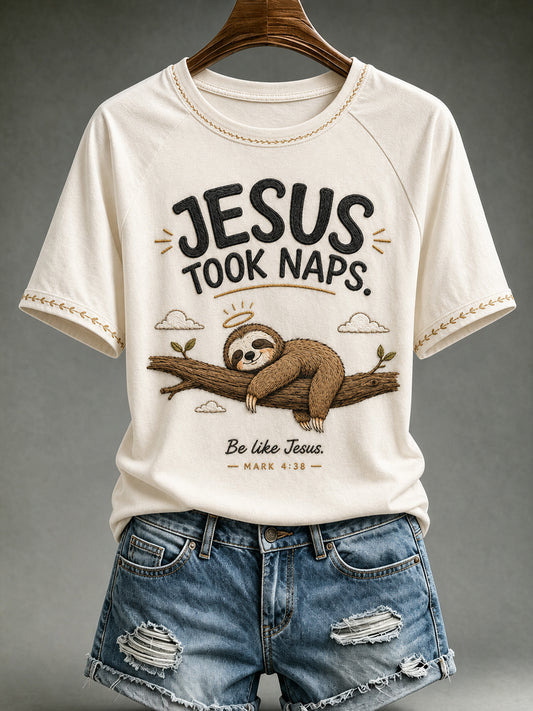 Women's Christian Jesus Took Naps Be Like Jesus Short Sleeve T-shirt