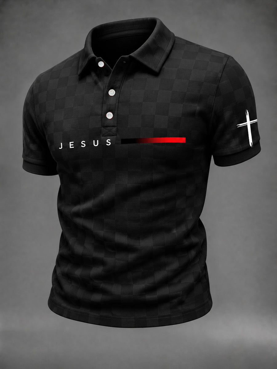 Men's JESUS Print Casual Top