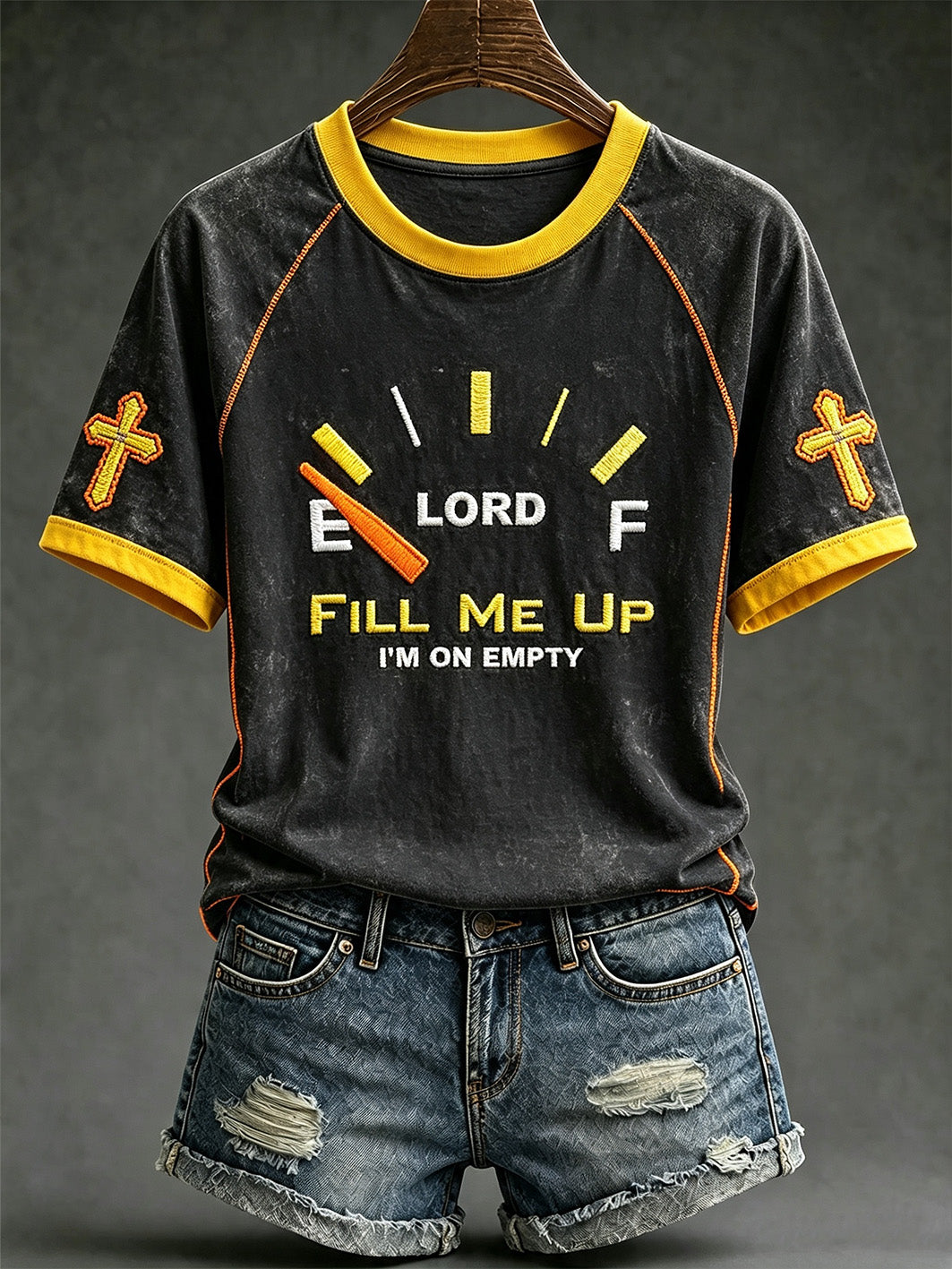 Women's faith-themed fun pattern printed casual short-sleeve T-shirt
