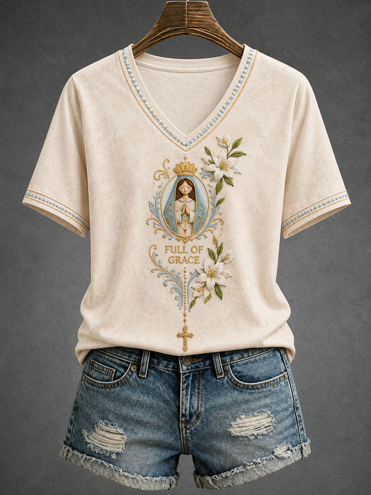 Women's Hail Mary Full Of Grace T-shirt