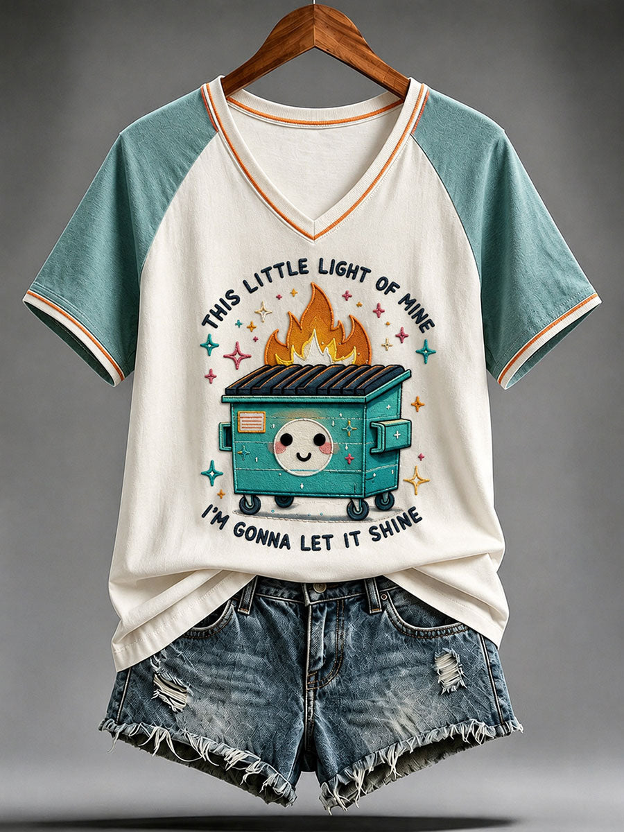 Women's This Little Light Of Mine I'm Gonna Let It Shine V-neck T-shirt