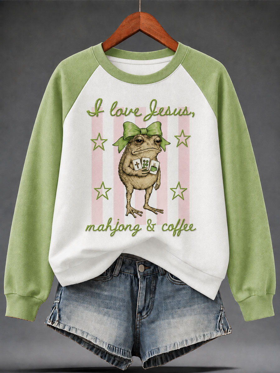 Women's Christian Mahjong Printed Casual Sweatshirt