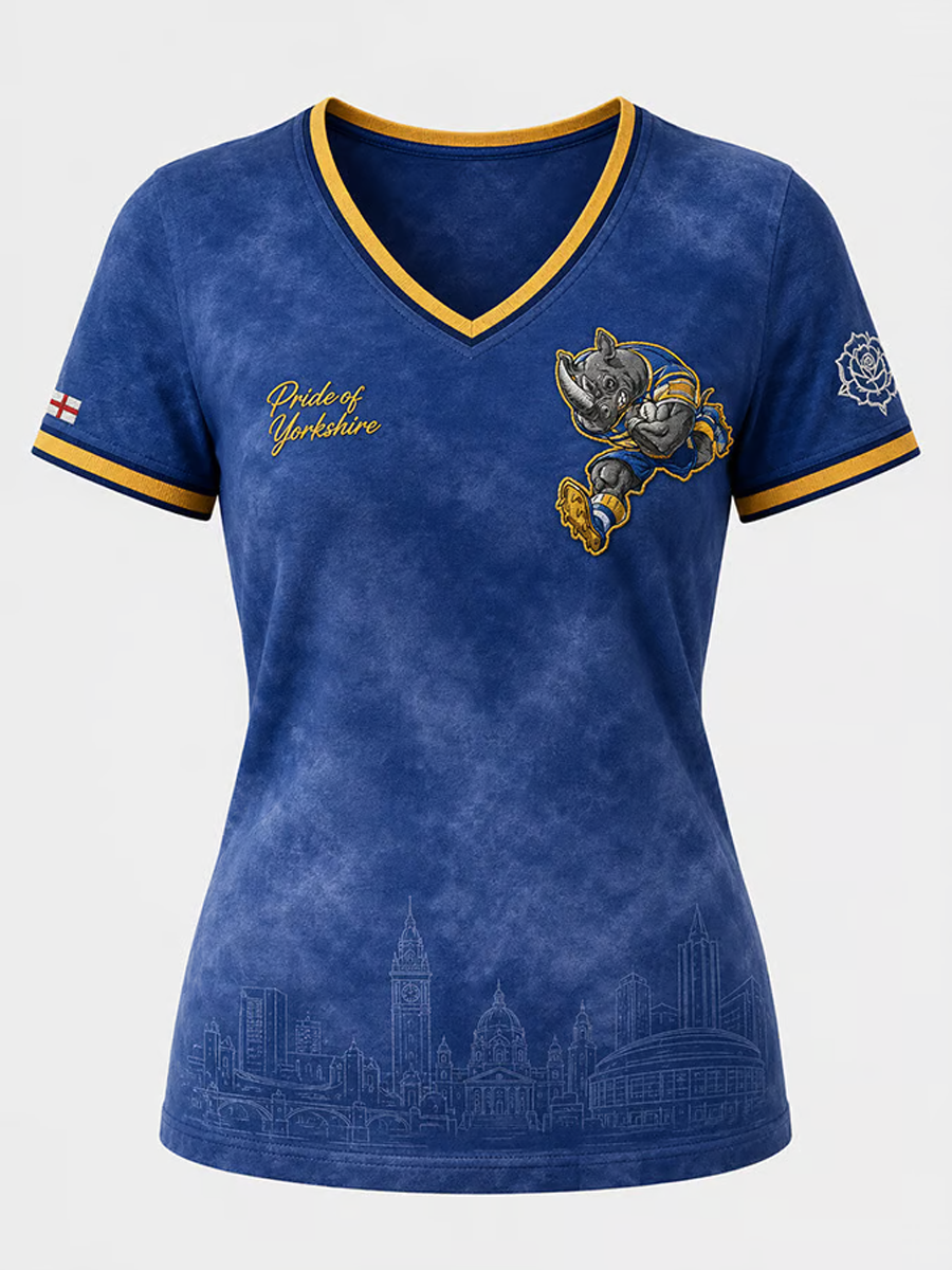 Women's UK rugby lover rhino Printed short-sleeved T-shirt