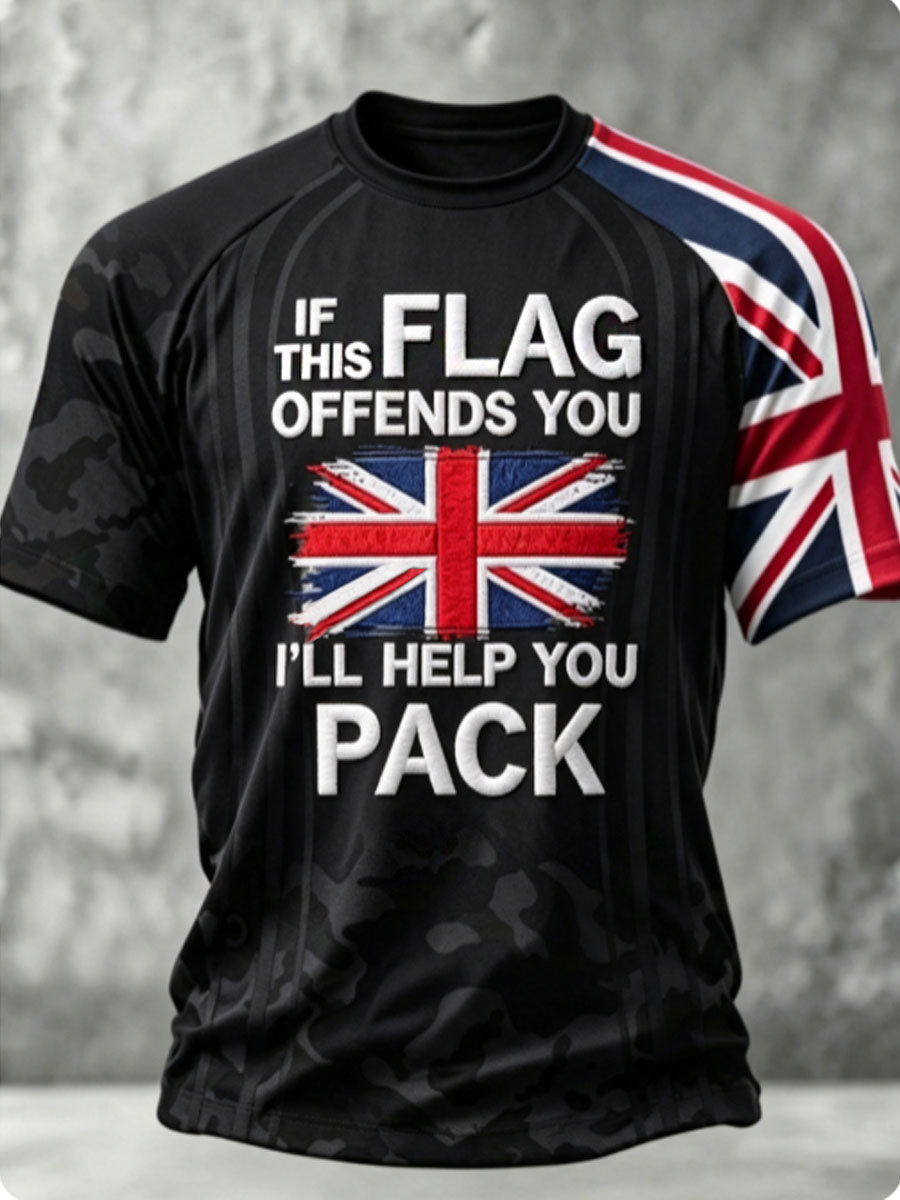 Men's IF THIS FLAG OFFENDS YOU I'LL HELP YOU PACK short sleeve t-shirt