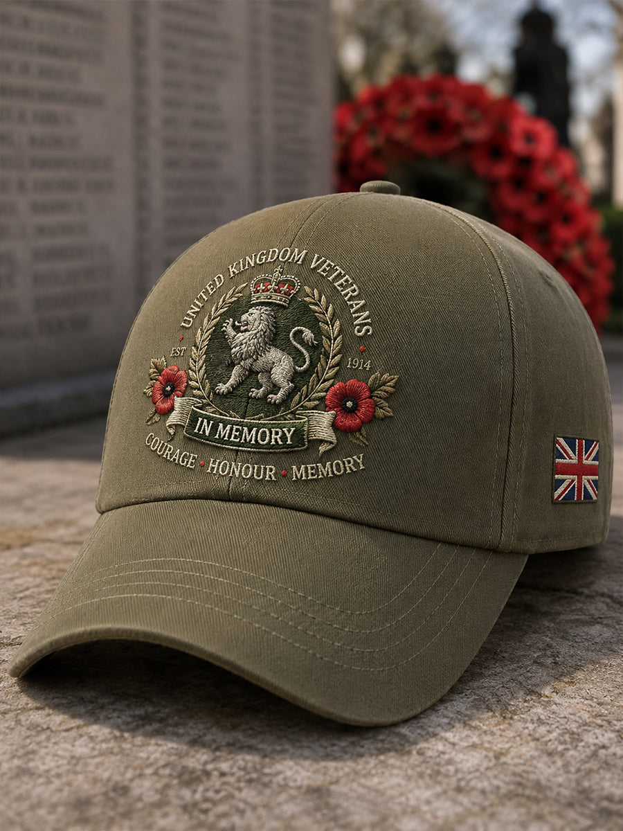 Men's Vintage-Style Hat With Veteran Commemorative Print