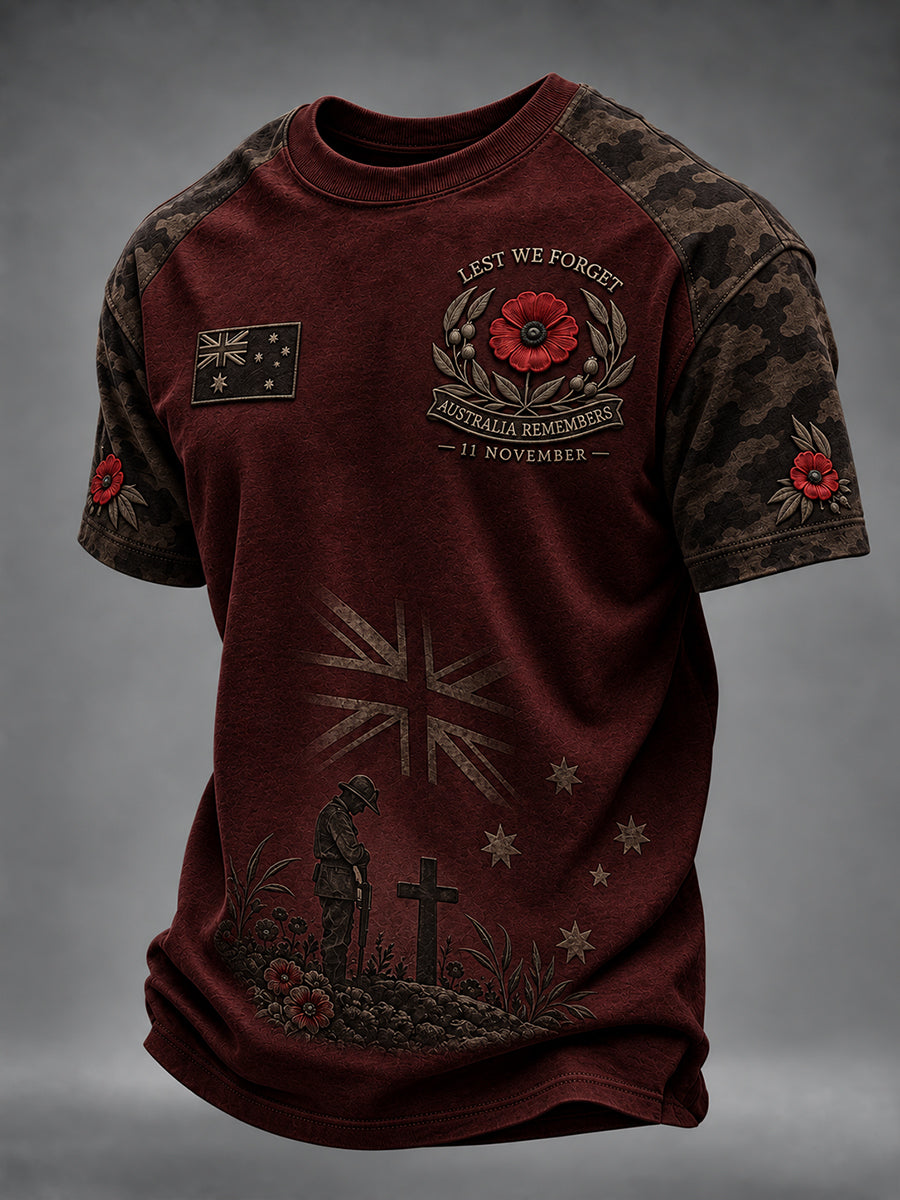 Men's Remembrance Day In Australia Short Sleeve T-Shirt