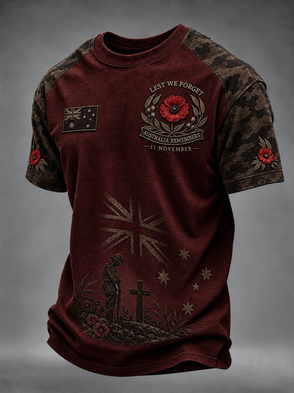 Men's Remembrance Day In Australia Short Sleeve T-Shirt