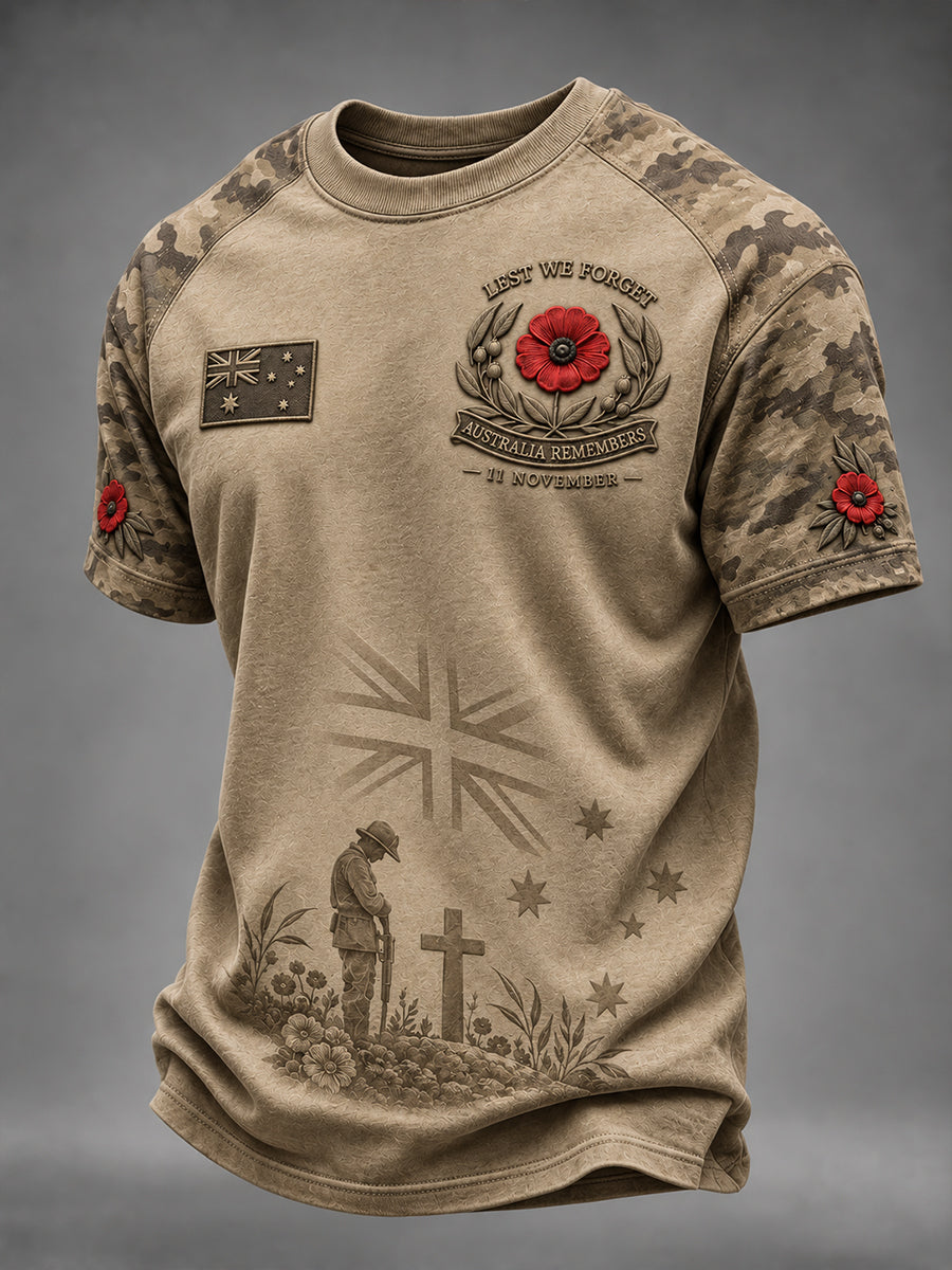 Men's Remembrance Day In Australia Short Sleeve T-Shirt