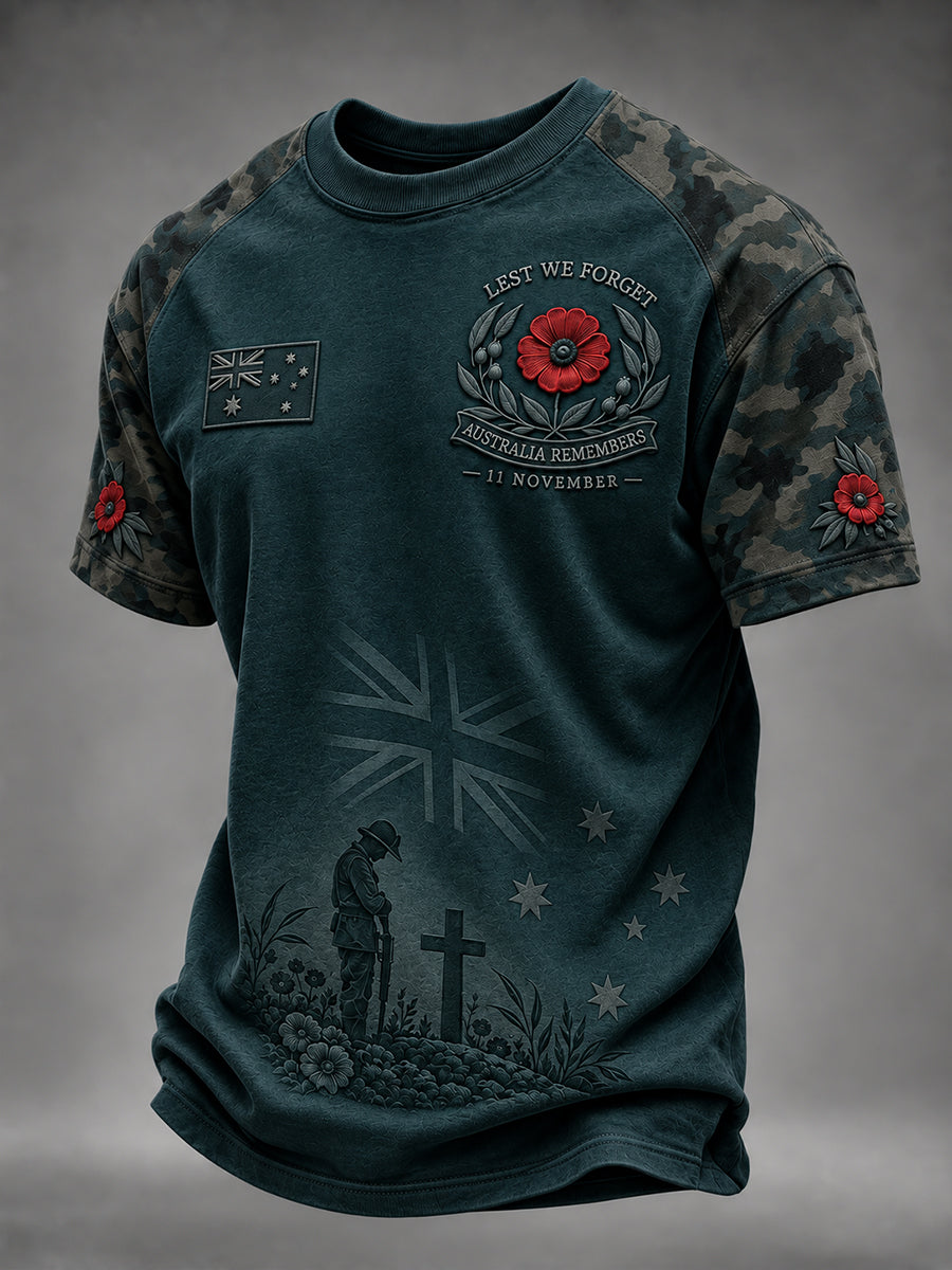 Men's Remembrance Day In Australia Short Sleeve T-Shirt