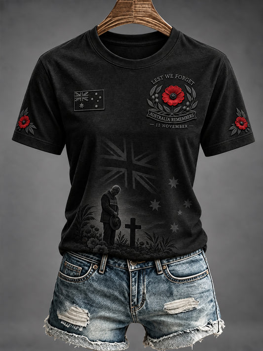 Women's Australian Veterans Commemorate Remembrance Day Short-Sleeved T-Shirt