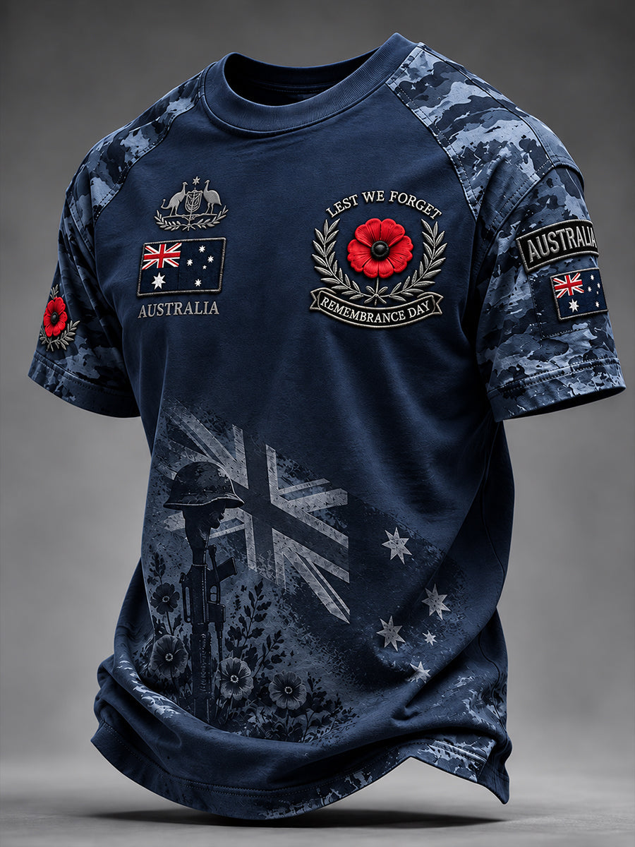 Men's Remembrance Day In Australia Short Sleeve T-Shirt
