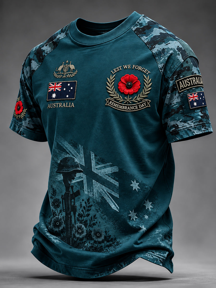 Men's Remembrance Day In Australia Short Sleeve T-Shirt