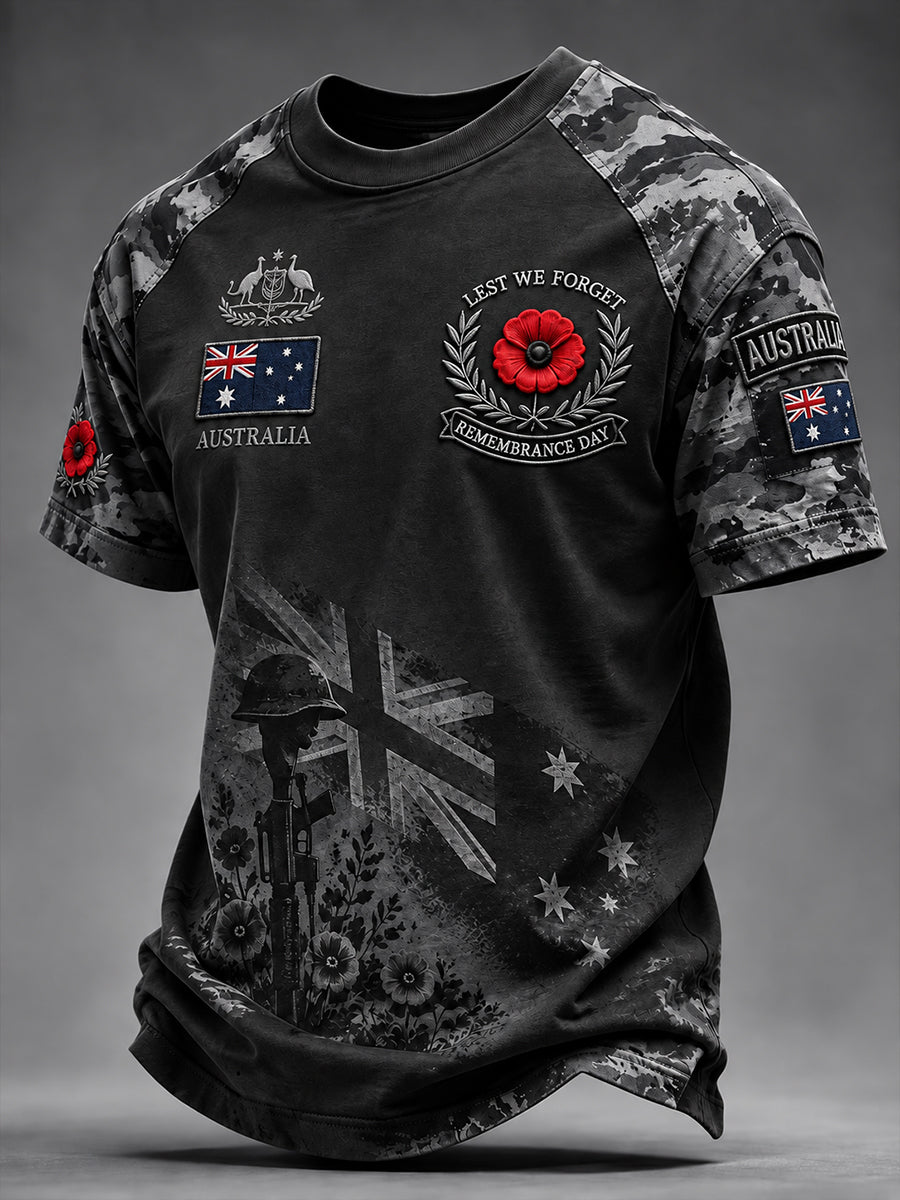 Men's Remembrance Day In Australia Short Sleeve T-Shirt