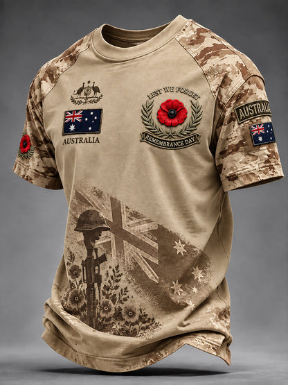 Men's Remembrance Day In Australia Short Sleeve T-Shirt
