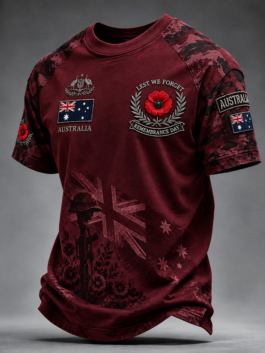 Men's Remembrance Day In Australia Short Sleeve T-Shirt