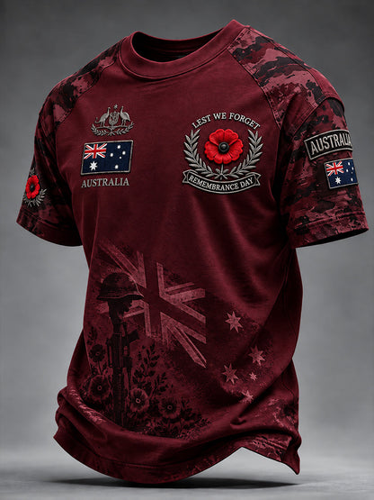 Men's Remembrance Day In Australia Short Sleeve T-Shirt