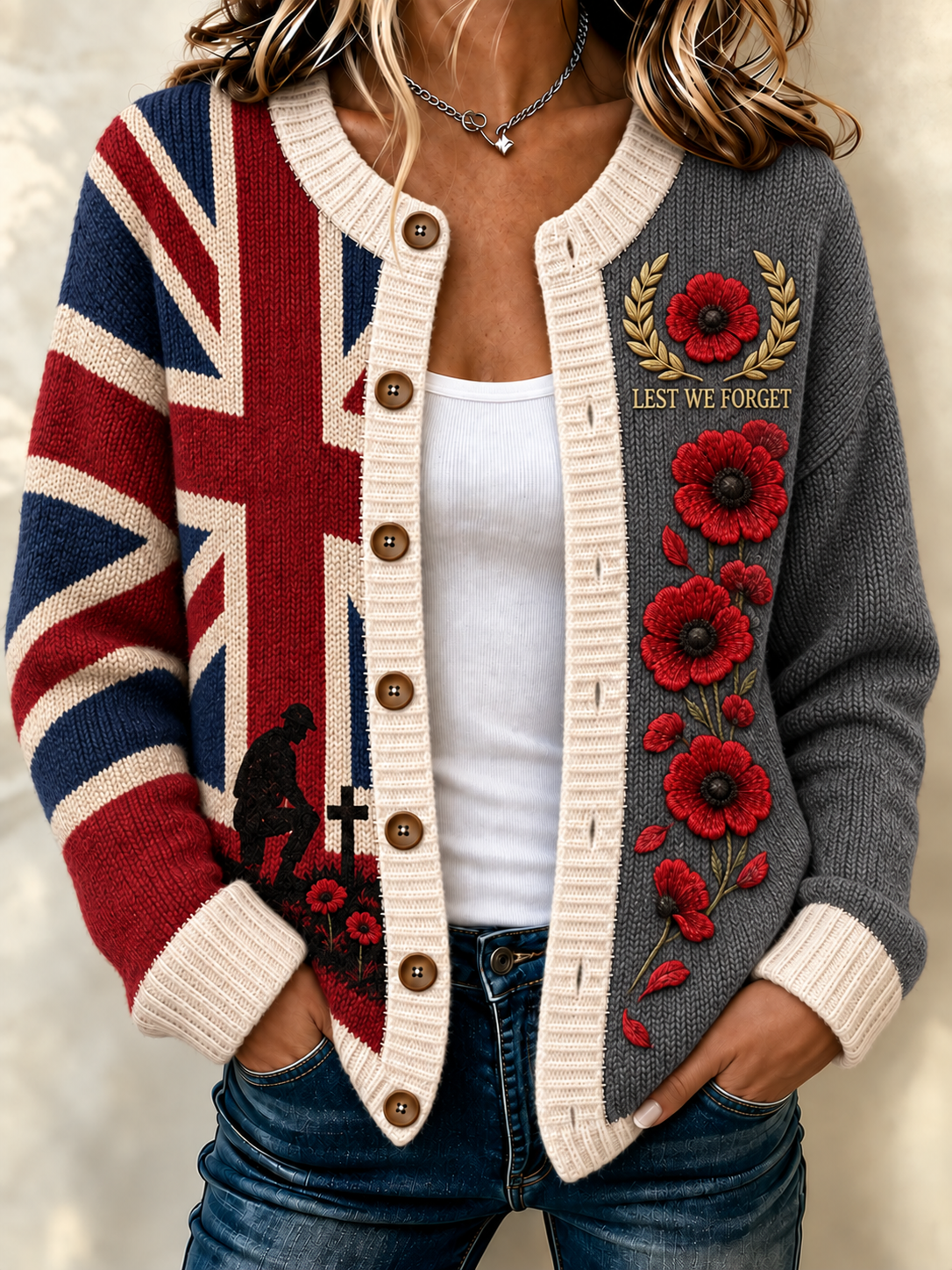 women's Remembrance Day Cardigan