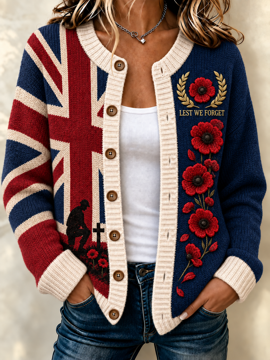 women's Remembrance Day Cardigan