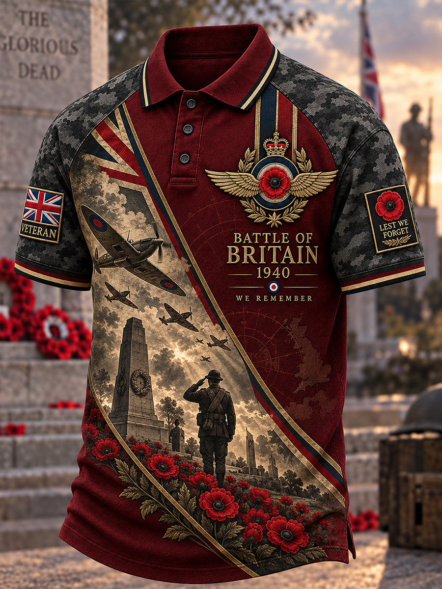 Men's British Veteran Remembrance Day Short Sleeve Shirt