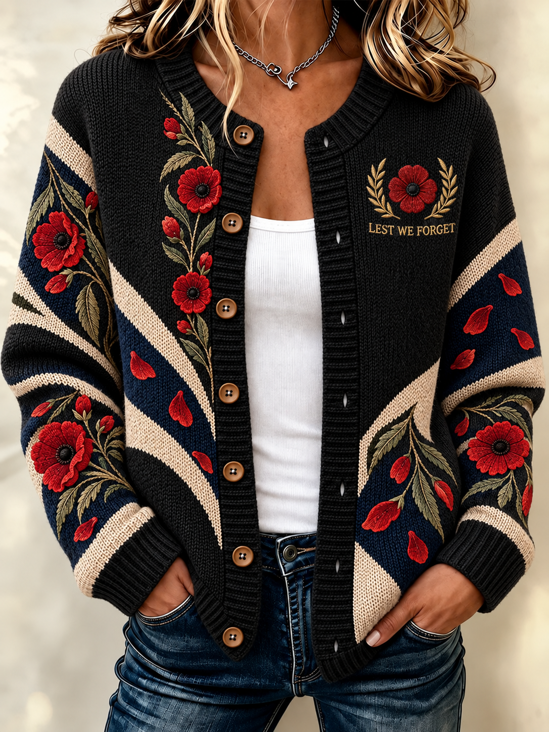 women's Remembrance Day Cardigan