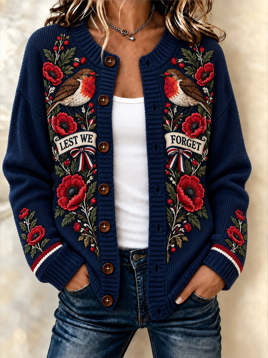 Women's Remembrance Day Lest We Forget Knit Jacket