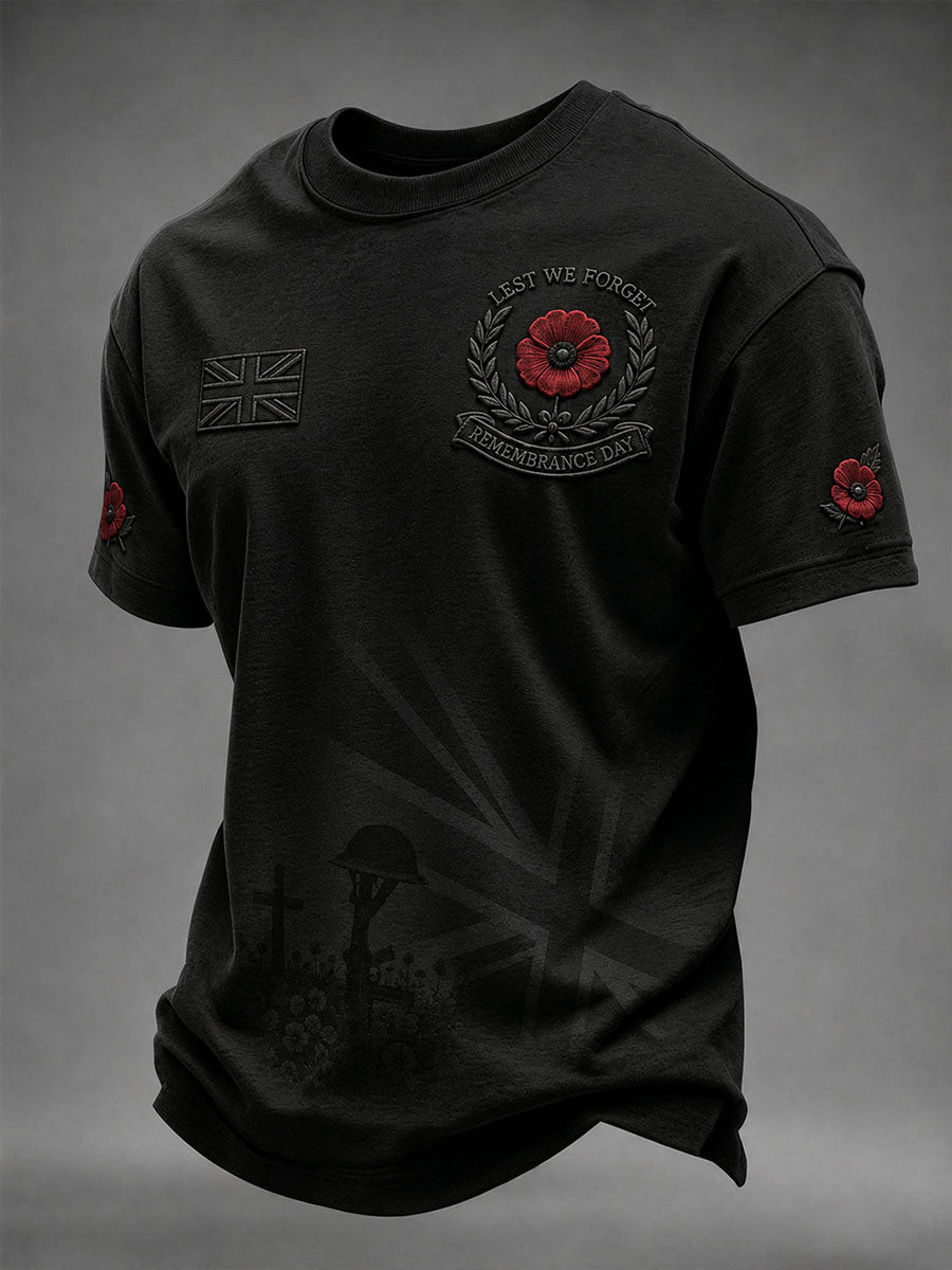 Men's Lest We Forget Printed Short Sleeves T-shirt