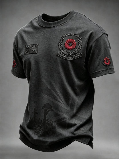 Men's Lest We Forget Printed Short Sleeves T-shirt